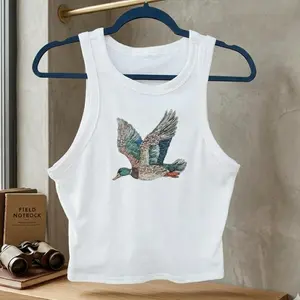 BEDAZZLED DUCK Rib Racer Tank, Trendy Summer Wear, Fashionable Everyday Style, Casual Outing Essential