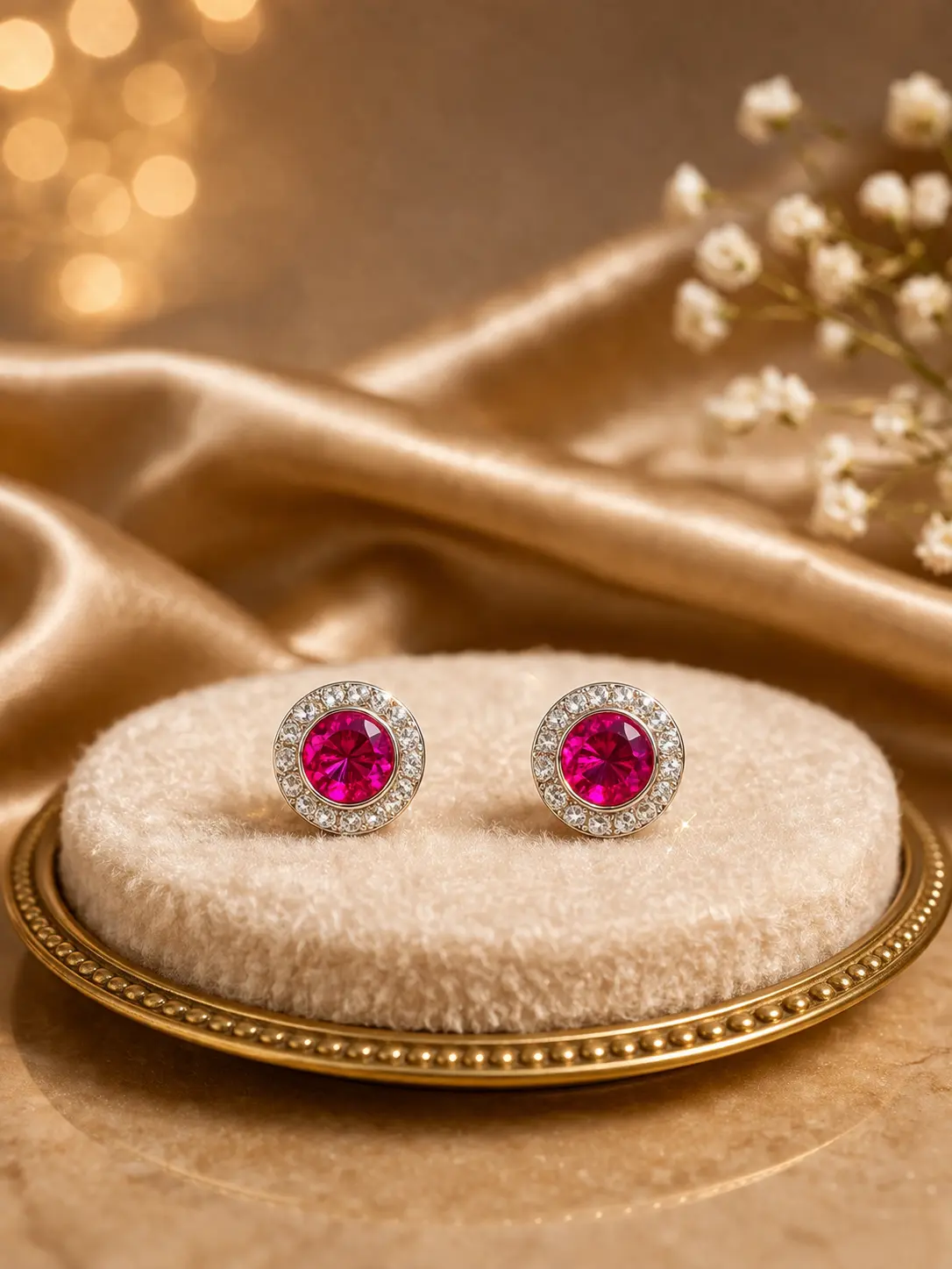 Button earrings 7/16" - Four different colors