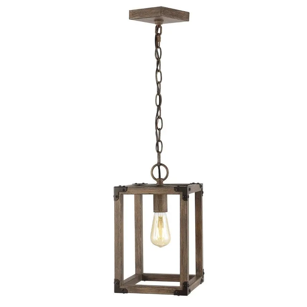 JONATHAN Y Anna Farmhouse Metal-Glass LED Pendant Light Lamp; for Living Room, Kitchen, Bedroom