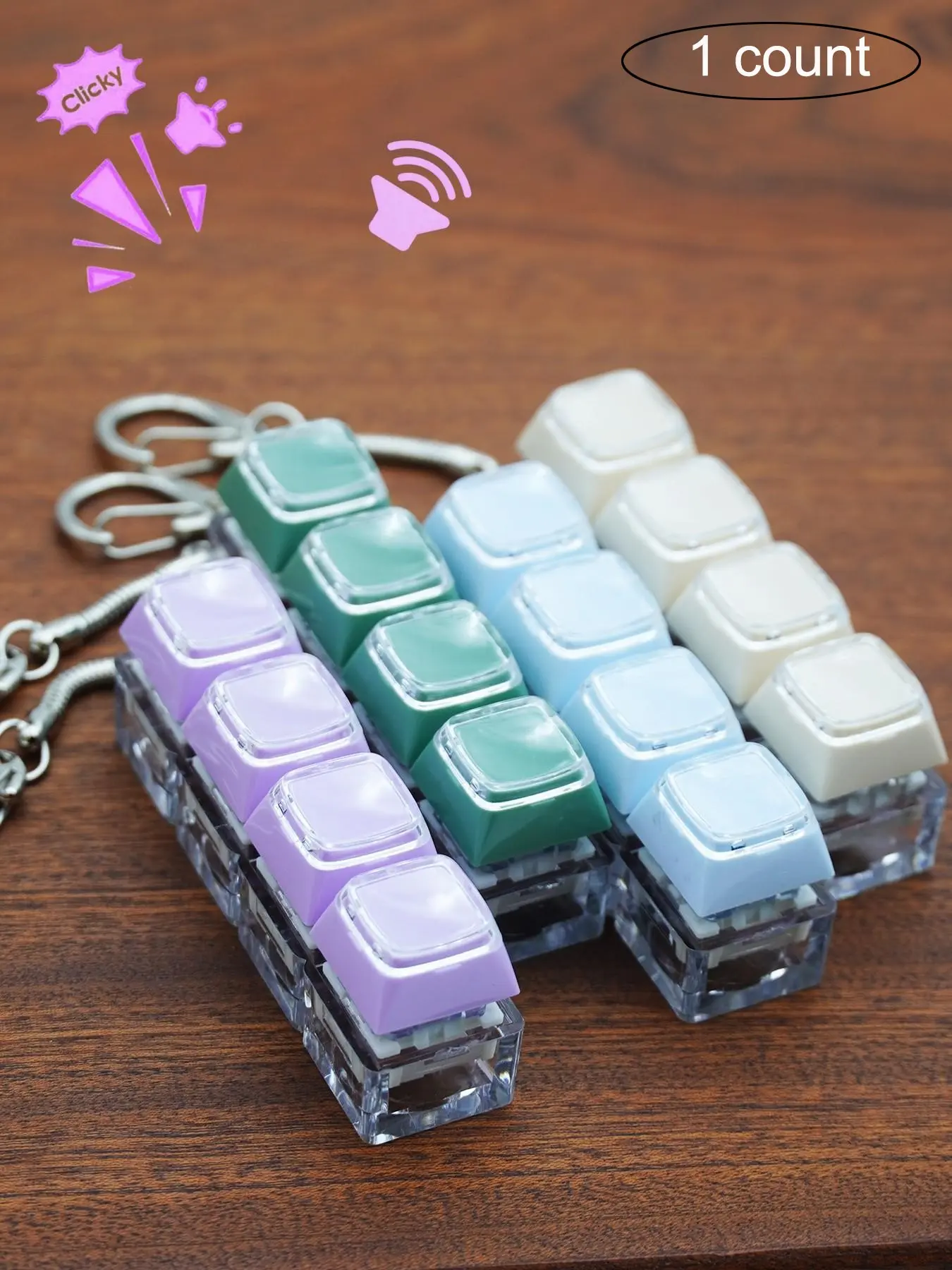 1pc Keyboard Clicker Fidget Keychain Keyboard Button Fidget Toy 4 ...