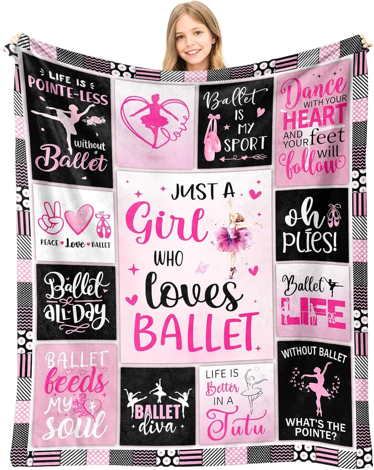 Dance Gifts Throw Blanket 60"x 50" - Dance Recital Gifts for Girls - Ballerina Gifts for Girls Teens - Ballet Dancer Gifts - Best Gifts for Dance Recital for Girls - Gifts for Ballerinas