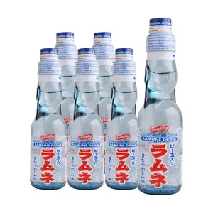Shirakiku Japanese Ramune Soda Original Flavor - 6 Pack (200ml Bottles) - Classic Japanese Soda Drink