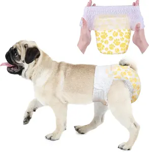 Diapers Female, Disposable Full Wrap with Stretchy , 360 Leak-Proof, Absorbent, Heat Period Doggie Diapers for Small and Large Dogs for Heat, 14 count