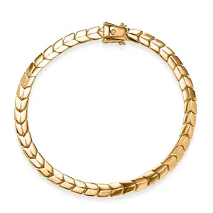 Chevron Link Bracelet in 10K Yellow Gold 7.25 In 7.15 Grams Christmas Gifts