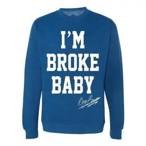Guy Benson Collection "I'm Broke Baby" crewneck sweater -Royal/White