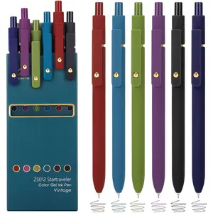 0.5mm Fine Point Retractable Colorful Gel Pens, Multi-colored for Journaling Sketching, School Supplies, Ideal Gifts for Teens Women, 6Pcs Vintage Colors