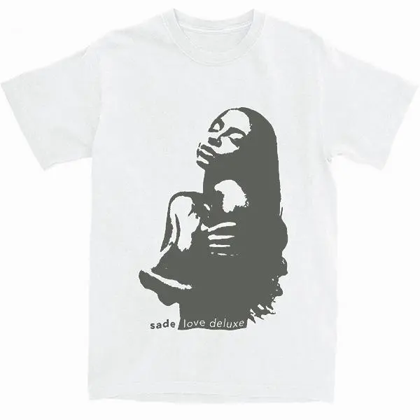Sade Love Deluxe Women's Graphic Tees Cotton Crewneck Short Sleeve Y2k Tops for Women Monochrome Silhouette Design Machine Washable Casual Style Personalized Shirts Womenswear Day Fitted Shortsleeve