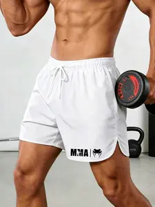 Men's Casual Sport Shorts, Mma Snake Head Print, Lightweight Quick-Dry Polyester, Ideal for Daily Wear, Fitness, Running, Outdoor Activities