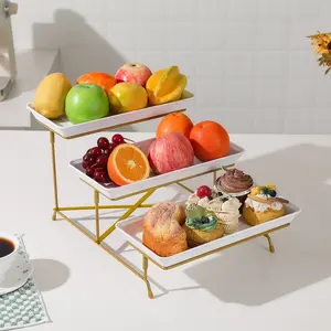 12-Inch Three-Tier Fruit Tray Rack, Multi-Layer Dessert Display Stand, Home Snack Storage Organizer, Fruit Serving Trays