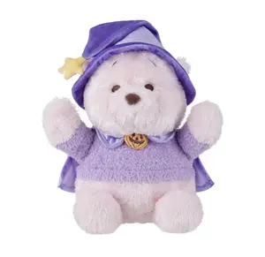 Disney Halloween Naughty Series Cape Winnie the Pooh & Bandage Stitch Sitting Plush Toy - Cute Bear Bandage Soft Stuffed Doll Valentine Gift for Girlfriends