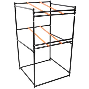 Lawn Mower Display and Storage Rack 3PCS Lawn Mowers Storage 330LB Load Capacity Black&Orange Color,31.3 x 31.3 x 54.5 Inches