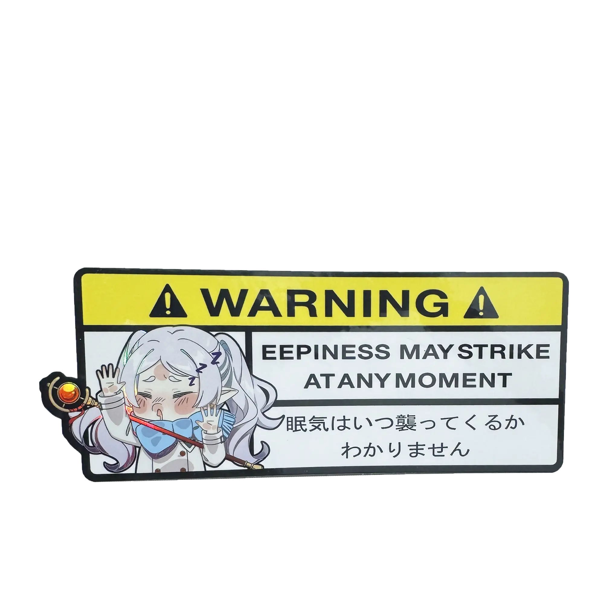 Frieren holographic Anime Warning Car Sticker