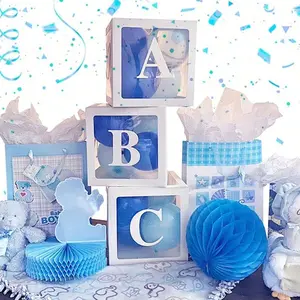 Box Letter A-Z Transparent Decoration Box, Themed Gift Box, Birthday Party Shower Decor, Surprise Proposal Wedding Party Supplies
