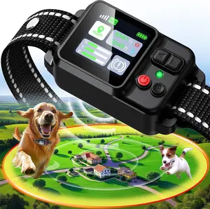 GPS Wireless Dog Collar Fence System,Invisible Electric Fence for Dogs,Adjustable Range 49-6561ft,3 Training Mode,Rechargeable,Waterproof,Pet Containment System for Outdoor Use