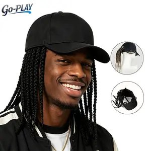 Unisex Baseball Cap with Built-in Braided Dreadlock Wig | HipHopTok StreetwearTok BikerTok HairTok Adjustable Snapback Heat Resistant Synthetic Fiber | Black Brown for Motorcycle Urban Fashion Daily Wear