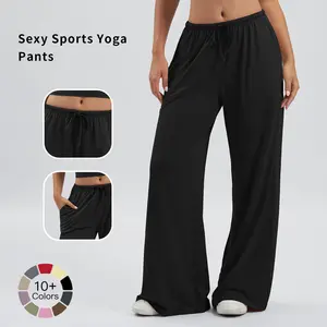 Tenwolf Women's Sports Pants 2025 Autumn Loose Wide-Leg Vertical Sense with Pockets Comfortable Trousers Casual Versatile Long Pants Suitable for All Seasons Bottoms Light Womenswear Premium Black baggy sweatpants teacher outfits