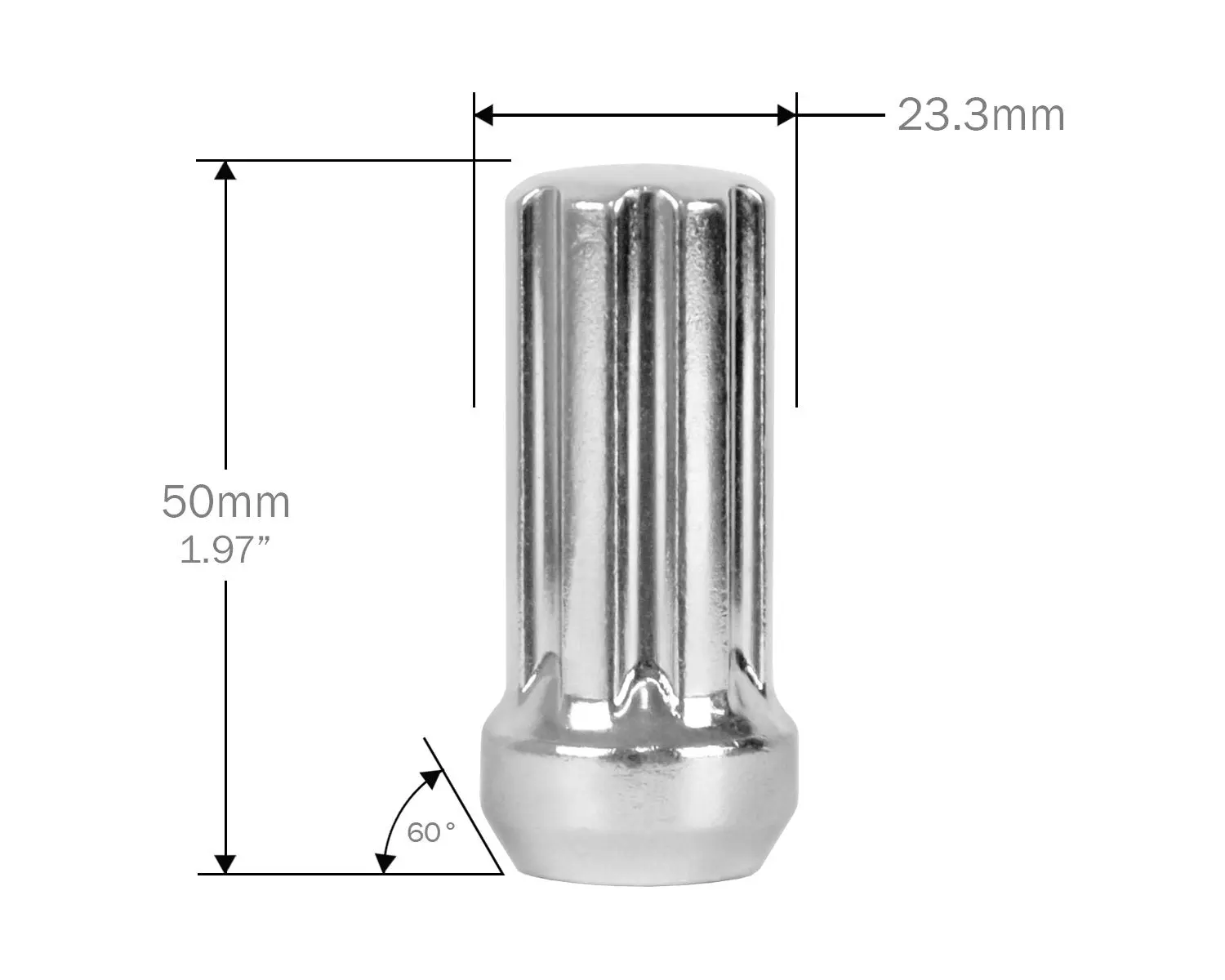 PerfectlyTight.com - Large Diameter Closed End Spline Lug Nut Kits - Chrome