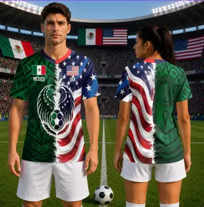 Half USA Half Mexico Soccer Jersey Personalized Name Number Unisex Football Shirt Fan Gift
