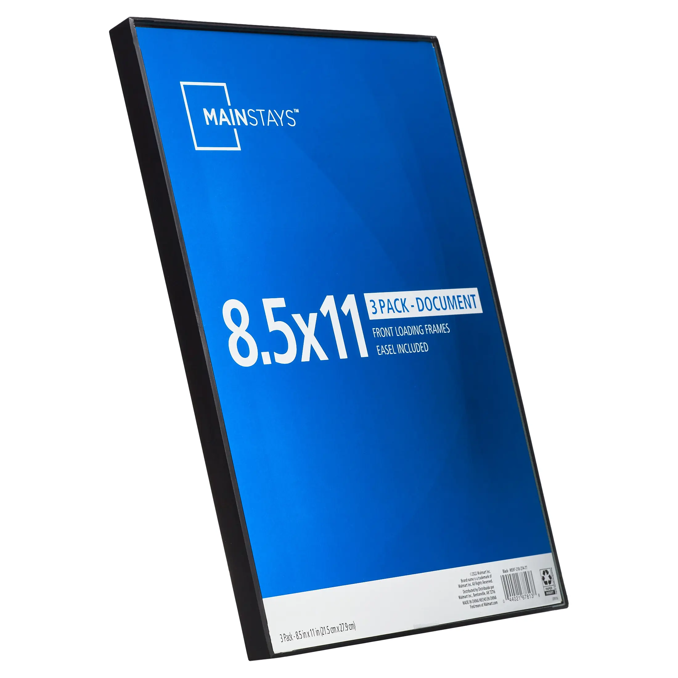 Mainstays 8.5x11 Front Loading Document Picture Frame, Black, Set of 3