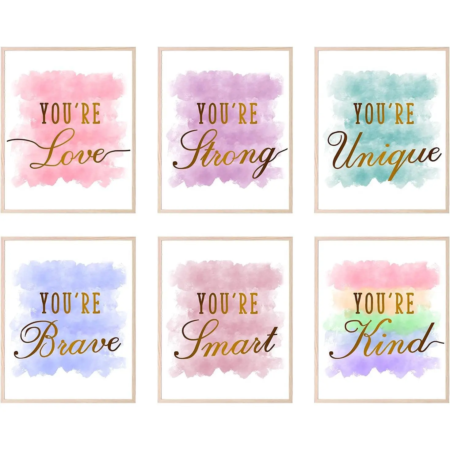Girls Room Decor Posters, Kids Rooms Wall Art, Girls Room Wall Decor, Posters for Teen Girl, Girl's Wall Decor Prints for Bedroom, Nursery Rooms, Playroom (Set of 6, 8X10 Inch, Unframed)