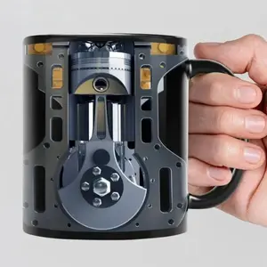 1PC Creative Engine Engine Ceramic Coffee Mug Cup Water Cup Car Motorcycle Festival Gifts