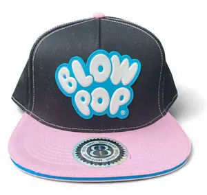 Pink & Black Blow Pop Snapback Hat Trucker Skater Cap BlowPop 🍭 Lollipop Gum Candy