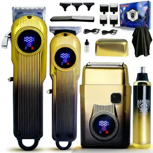 Men's Grooming Kit, Electric Shaver & Trimmer Set, Rechargeable Beard & Nose Hair Clipper, Professional Facial Beauty Tools, Cordless Clippers Set