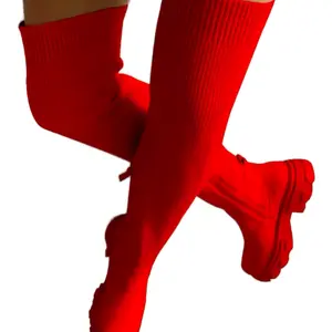 Fashionable Knee Boots with Wide Stretch for Women - Footwear - Walking Shoes