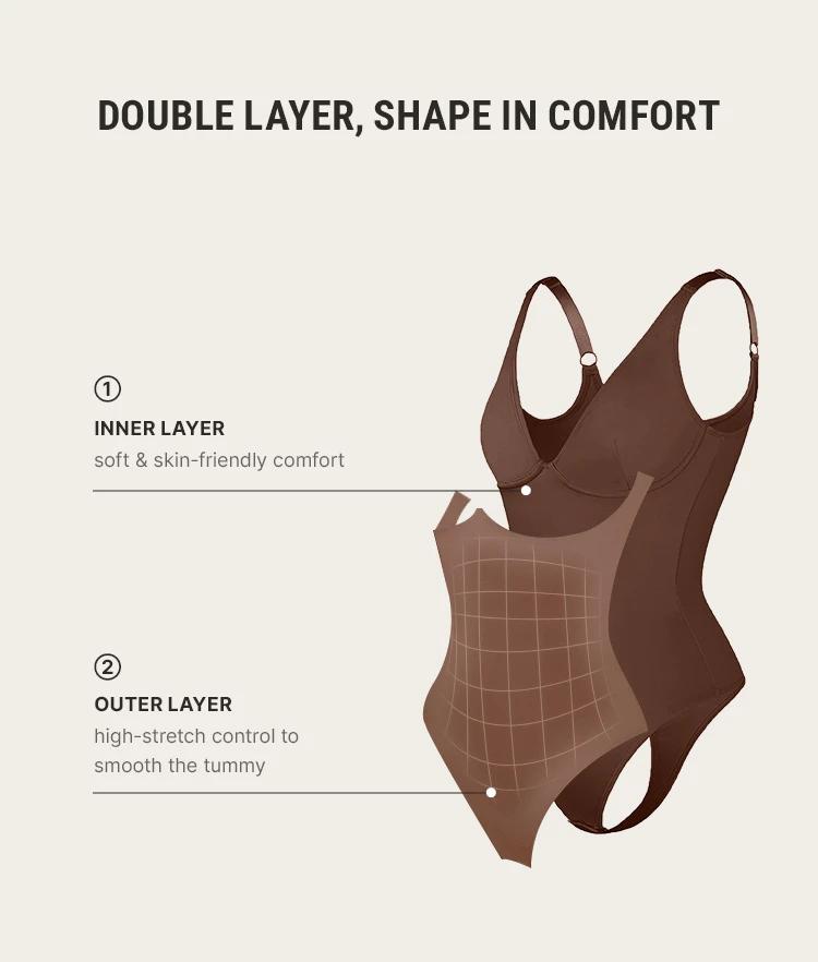 FeelinGirl Bodysuit Thong Tummy Control Women V Neck Shapewear tts Basic Fashion Womenswear Fabric Bra Nylon Elastic #Summervibes FeelinGirl Bodysuit Thong Tummy Control Women V Neck Shapewear tts Basic Fashion Womenswear Fabric Bra Nylon Elastic #Summervibes
