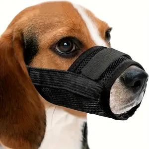 Adjustable Dog Muzzle - Breathable Polyester, Prevents Biting & Barking, Comfort Fit for Small to Medium Dogs