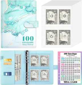 100 Envelopes Challenge Binder Envelope Savings Challenge Book to Save 5, 050 Dollars Money Saving Binder A5 Budget Savings Challenge Book with 100 Cash Envelopes, Tracker and Pen (Green) Brand: Skyygemm