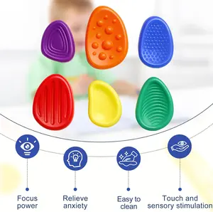 6PCS Silicone Sensory Texture Set – Soft Touch Relief Pads, Unique Textured Handheld Accessories for Focus & Relaxation, Creative Gift Idea