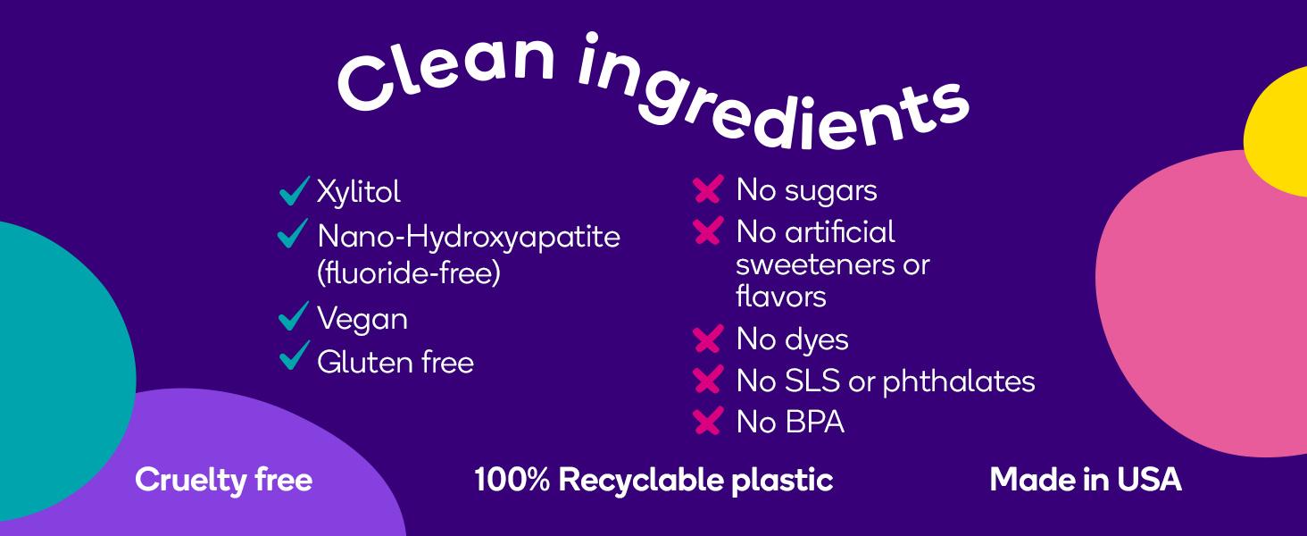 BURST Bubblegum Bonanza Junior Toothpaste with Fluoride -Anticavity,Dye Free,Vegan, Great Flavor