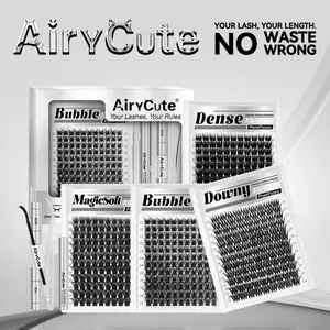 AiryCute Voluminous Lash Collection | MagicSoft, Bubble, Flaunt, Downy | Upgrade 2.0 Lashes With Ultra Dense, Waterproof, Long-Lasting Lashes | Beginner-Friendly DIY Lashes | Trendy & Must-Have Clusters