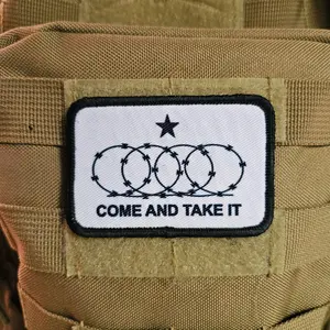 come take it razor wire meme flag texas removable patch 2"x3" morale patch with hook and loop backing