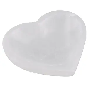 Selenite Bowl Heart Shape, Selenite Crystal Cleansing Bowl, Healing Crystals & Stones, Spiritual Crystal Decor
