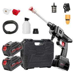 【SUMNEWSHOP】High-pressure Line Cleaning Machine, Rechargeable Battery, Battery-powered, Suitable For Cars, Yards, Driveways, Gardens, Green. Stainless Steel Foam Nozzle, Portable Electric Car Washing Tool.