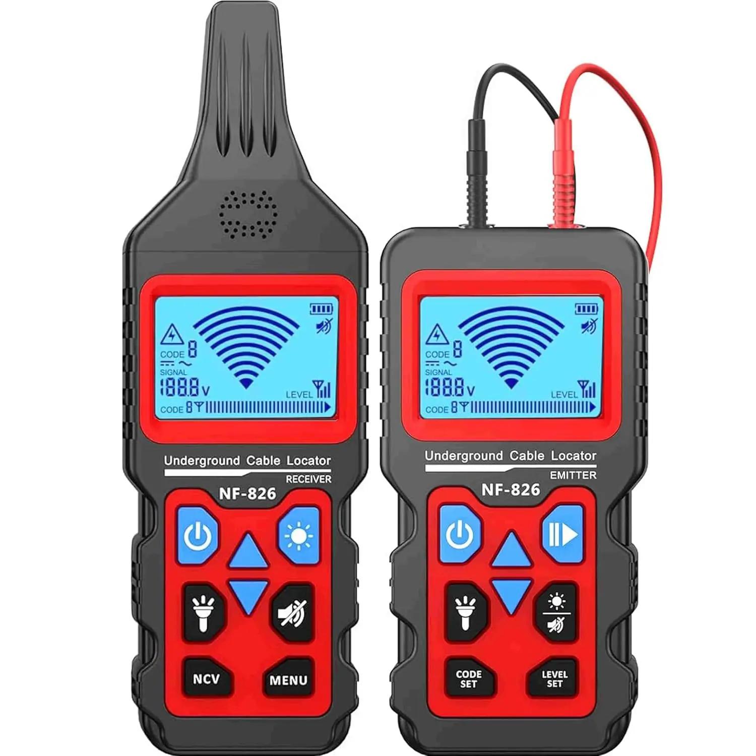 NOYAFA NF-826 Underground Wire Tracer Measuring Instrument - Fast Buried Dog Fence, Irrigation Cable Detection, No Digging, No Guesswork, Safety Alert Electrician Must-Have