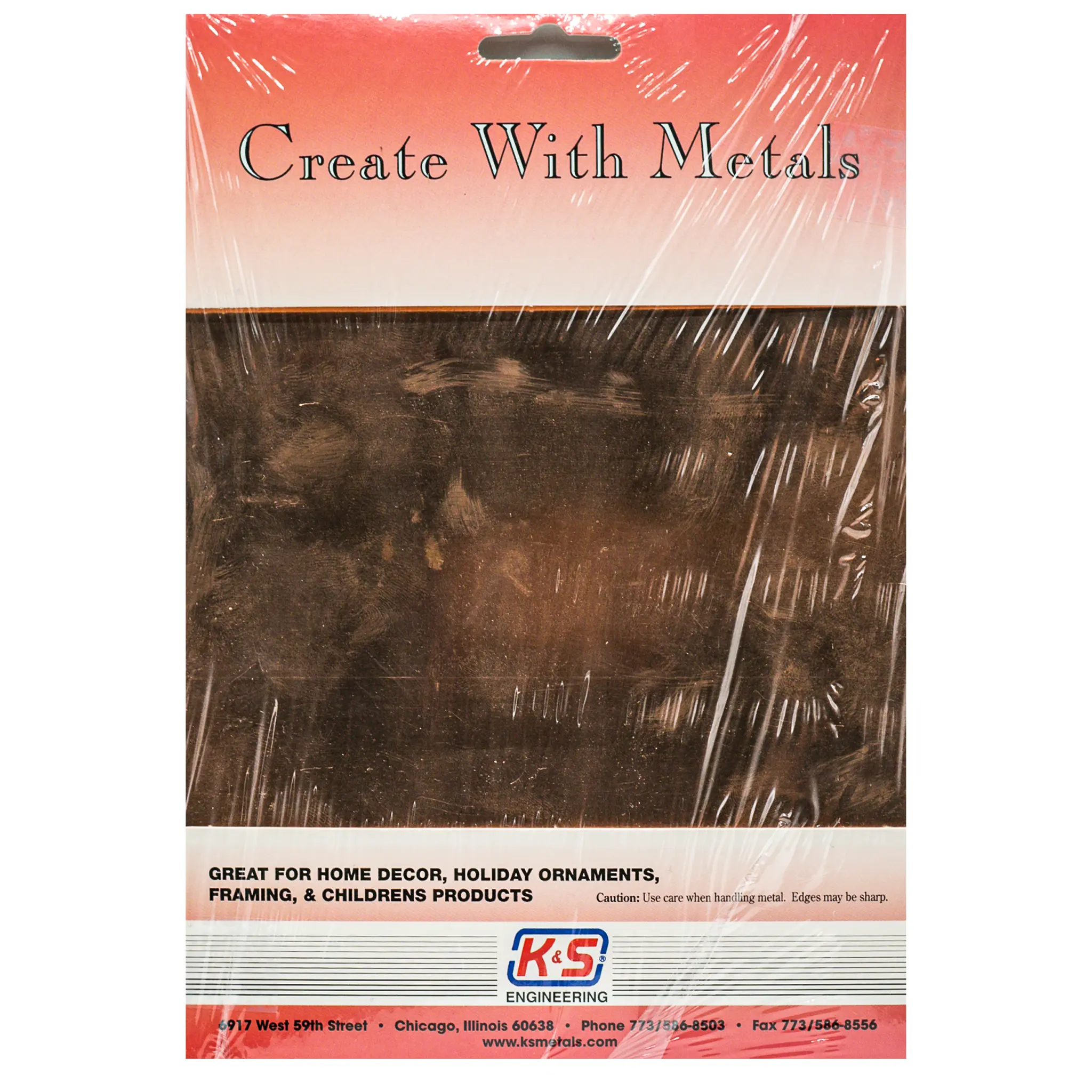 Copper Sheet: 0.016" Thick x 8" Wide x 10" Long (1 Piece)