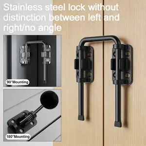 Stainless Steel Door Lock Set, Easy Installation Stainless Steel Latch Bolt, Durable Metal Security Design for Home Hotel Cabinets