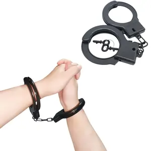 Creative Toy Handcuffs with Keys, Role Play Bondage Props, Prank Props, Fun Bracelets, Couples Photo Booth Accessories, Entertainment, Plastic Material, Durable