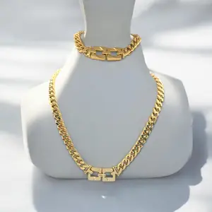 Jewelry Set - Choker & Bracelet with Square Design for Everyday Wear, Perfect for Women Accessories