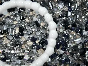 Galaxy Dust Mixed Clear Pointed Back Crystal Glass Rhinestones For Nails Art and DIY