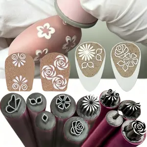 10 PCS Nail Art Stamp Pen Set, DIY Manicure Kit with Flower Stamp Pen, Various Patterns Stamper and Dotting Tools, Silicone Nail Stamping Kit for Women Girls Home Salon Nail Design