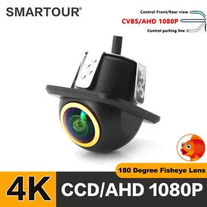 HD 1920x1080P CVBS HD Night Vision 12V 180 Deg Fisheye Golden Lens Full HD Vehicle Backup  Punch Universal Car Rear View Camera