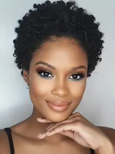 Short Curly Wigs for Women Human Hair Glueless Afro Kinky Curly Wig Pixie Cut Wig Human Hair