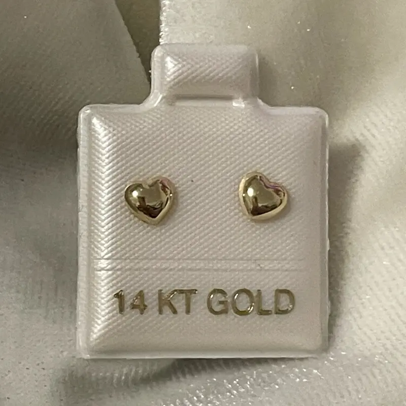 14k gold heart earrings