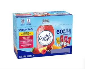 Crystal Light Variety Pack, Lemonade, Fruit Punch, Raspberry Lemonade & Wild Strawberry Flavors, 60 packets