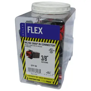 Halex-stt Fetzer 211275 0.375 in. Snap Connector, 50 Per Pack