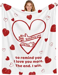 Soft Funny Throw Blanket Giwawa Anniversary Wedding Gifts for Women Men Husband Wife Birthday Gift Ideas to Girlfriend Boyfriend Him Her Valentines Day Couples Blanket I Love You More The End I Win Throw Blanket 50x60